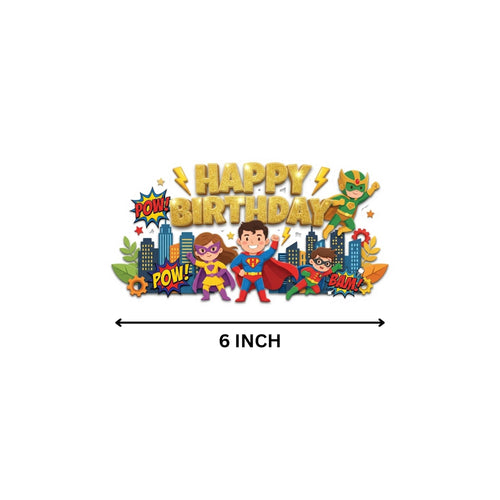 Load image into Gallery viewer, Super Hero Squad Birthday Cake Topper for Kids | Premium 300 GSM Cardstock | Cute Cartoon Party Decoration | Cake Decoration Topper for Birthday Party Supplies

