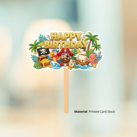 Pirate Kid Birthday Cake Topper for Kids | Premium 300 GSM Cardstock | Cute Cartoon Party Decoration | Cake Decoration Topper for Birthday Party Supplies