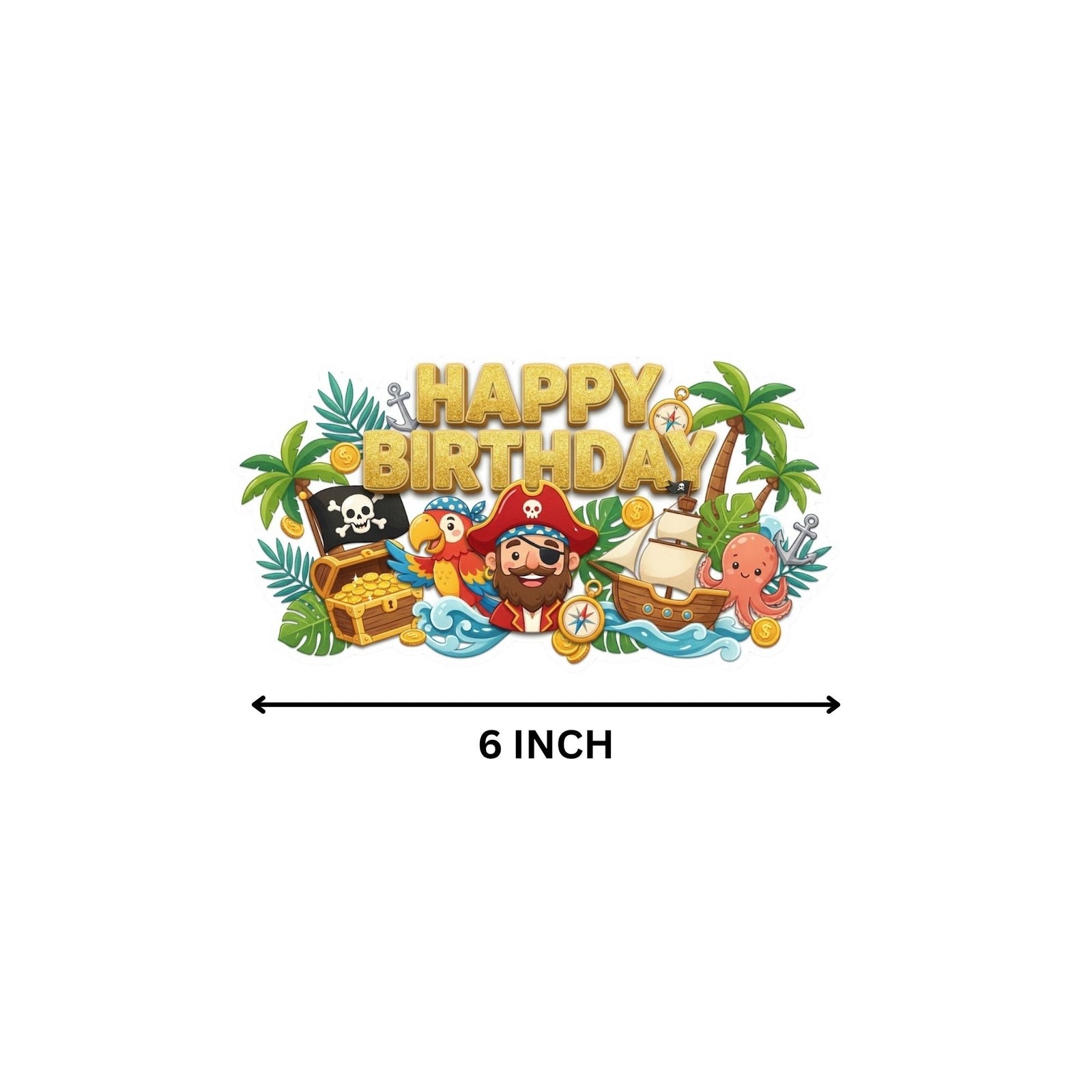 Pirate Kid Birthday Cake Topper for Kids | Premium 300 GSM Cardstock | Cute Cartoon Party Decoration | Cake Decoration Topper for Birthday Party Supplies