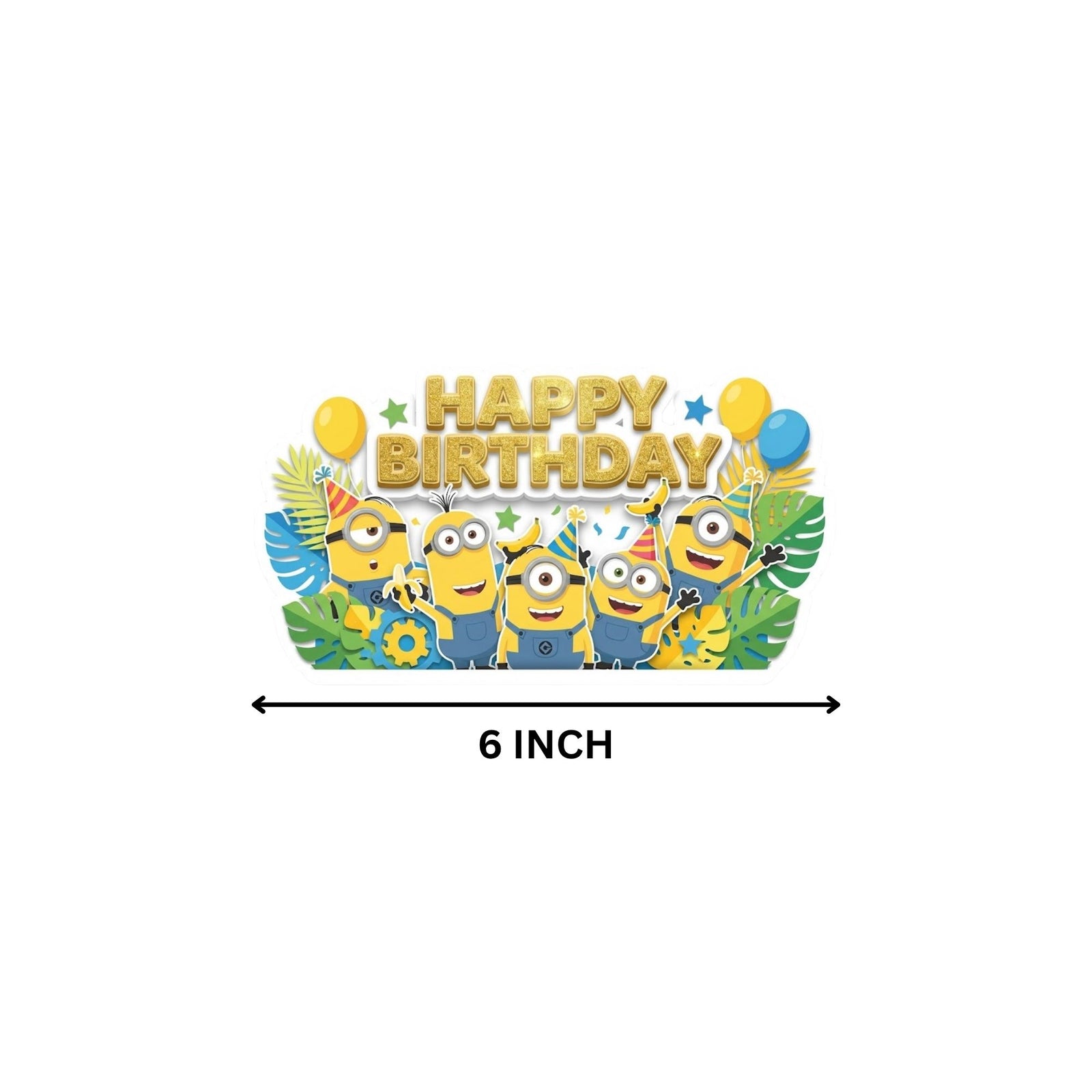 Minions Birthday Cake Topper for Kids | Premium 300 GSM Cardstock | Cute Cartoon Party Decoration | Cake Decoration Topper for Birthday Party Supplies