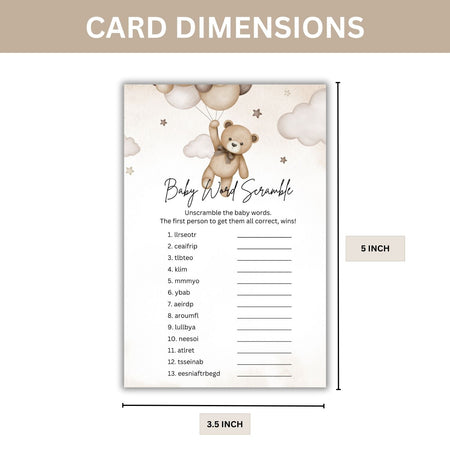Baby Word Scramble Baby Shower Games Card Pack - 18 High-Quality 300gsm Cards for Fun & Exciting Celebration