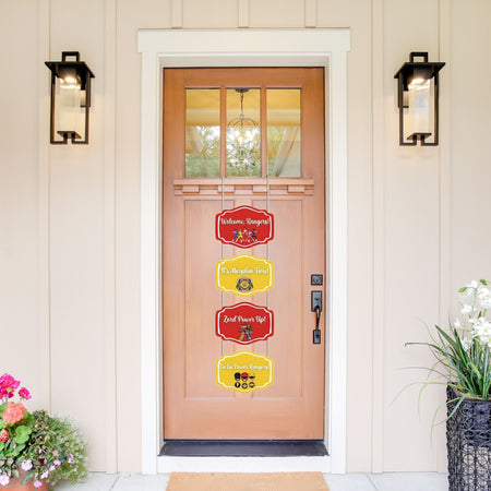 Power Ranger Door/Wall Hanging Dangler- (42 Inches/250 GSM Cardstock/Red & Yellow/6Pcs)