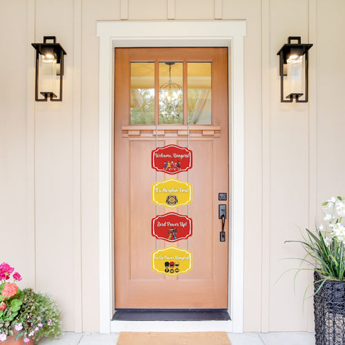 Load image into Gallery viewer, Power Ranger Door/Wall Hanging Dangler- (42 Inches/250 GSM Cardstock/Red &amp; Yellow/6Pcs)
