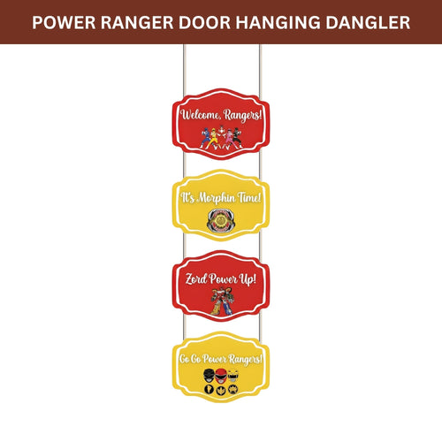 Load image into Gallery viewer, Power Ranger Door/Wall Hanging Dangler- (42 Inches/250 GSM Cardstock/Red &amp; Yellow/6Pcs)
