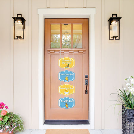 Duck  Door/Wall Hanging Dangler- (42 Inches/250 GSM Cardstock/Blue & Yellow/6Pcs)