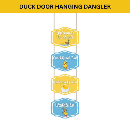 Duck  Door/Wall Hanging Dangler- (42 Inches/250 GSM Cardstock/Blue & Yellow/6Pcs)