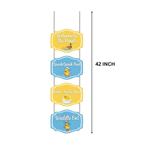 Load image into Gallery viewer, Duck  Door/Wall Hanging Dangler- (42 Inches/250 GSM Cardstock/Blue &amp; Yellow/6Pcs)
