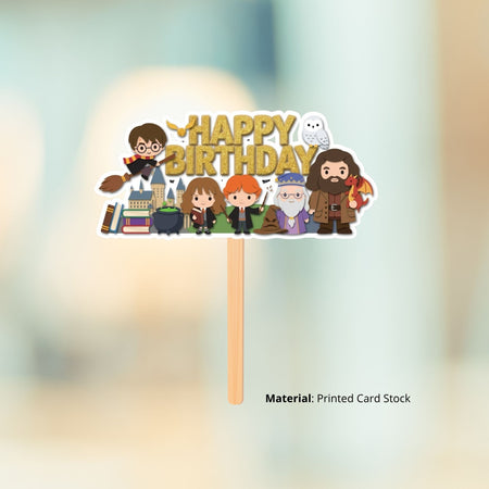 Harry  Potter Birthday Cake Topper for Kids | Premium 300 GSM Cardstock | Cute Cartoon Party Decoration | Cake Decoration Topper for Birthday Party Supplies