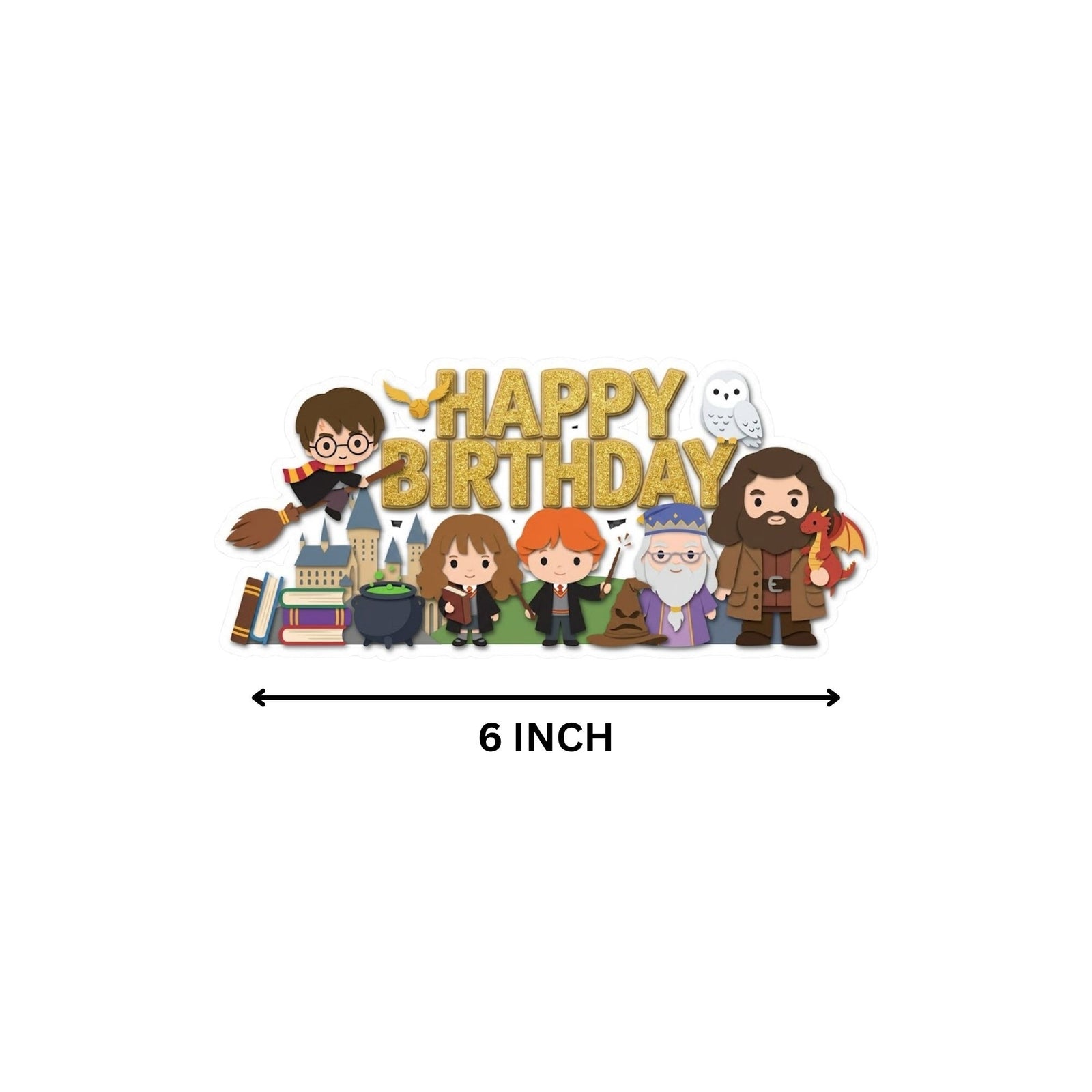 Harry  Potter Birthday Cake Topper for Kids | Premium 300 GSM Cardstock | Cute Cartoon Party Decoration | Cake Decoration Topper for Birthday Party Supplies