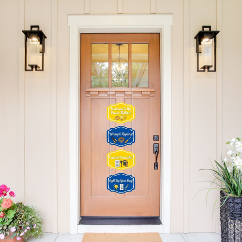 Load image into Gallery viewer, Current Coneepts Door/Wall Hanging Dangler- (42 Inches/250 GSM Cardstock/Blue &amp; Yellow/6Pcs)
