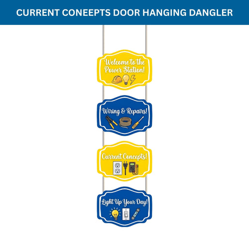 Load image into Gallery viewer, Current Coneepts Door/Wall Hanging Dangler- (42 Inches/250 GSM Cardstock/Blue &amp; Yellow/6Pcs)
