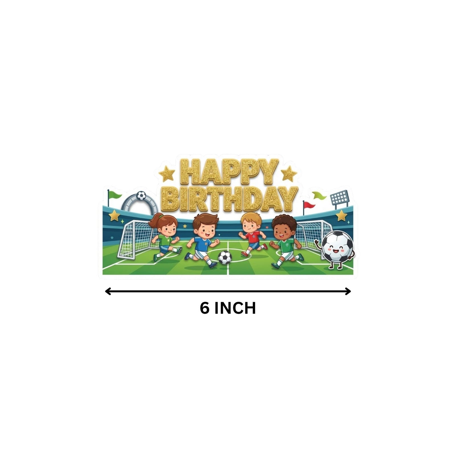Football Birthday Cake Topper for Kids | Premium 300 GSM Cardstock | Cute Cartoon Party Decoration | Cake Decoration Topper for Birthday Party Supplies