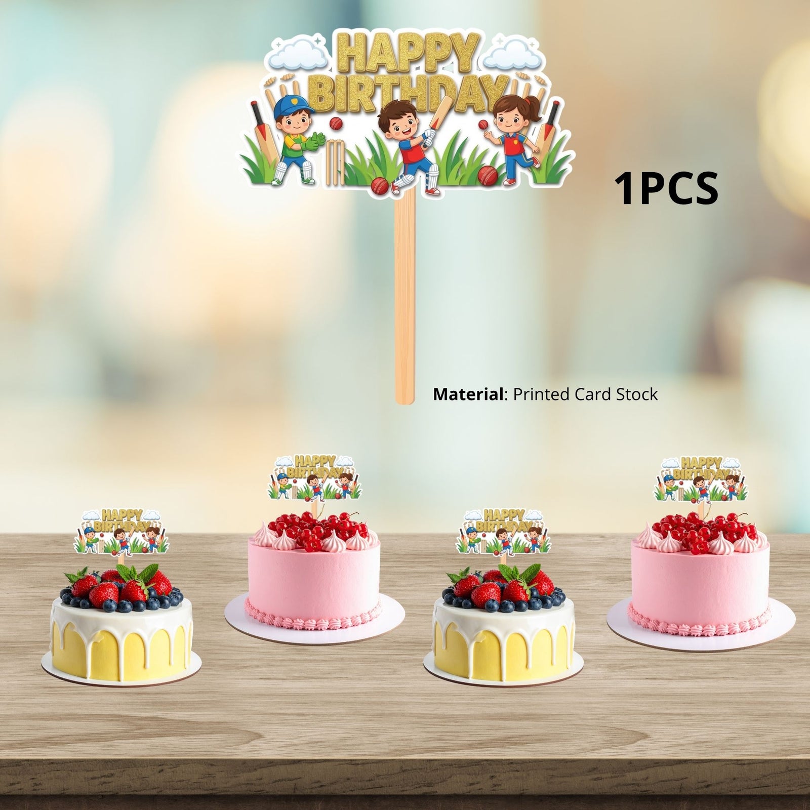 Cricket Birthday Cake Topper for Kids | Premium 300 GSM Cardstock | Cute Cartoon Party Decoration | Cake Decoration Topper for Birthday Party Supplies
