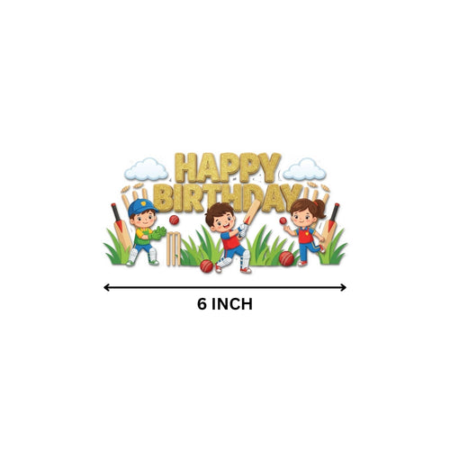 Load image into Gallery viewer, Cricket Birthday Cake Topper for Kids | Premium 300 GSM Cardstock | Cute Cartoon Party Decoration | Cake Decoration Topper for Birthday Party Supplies
