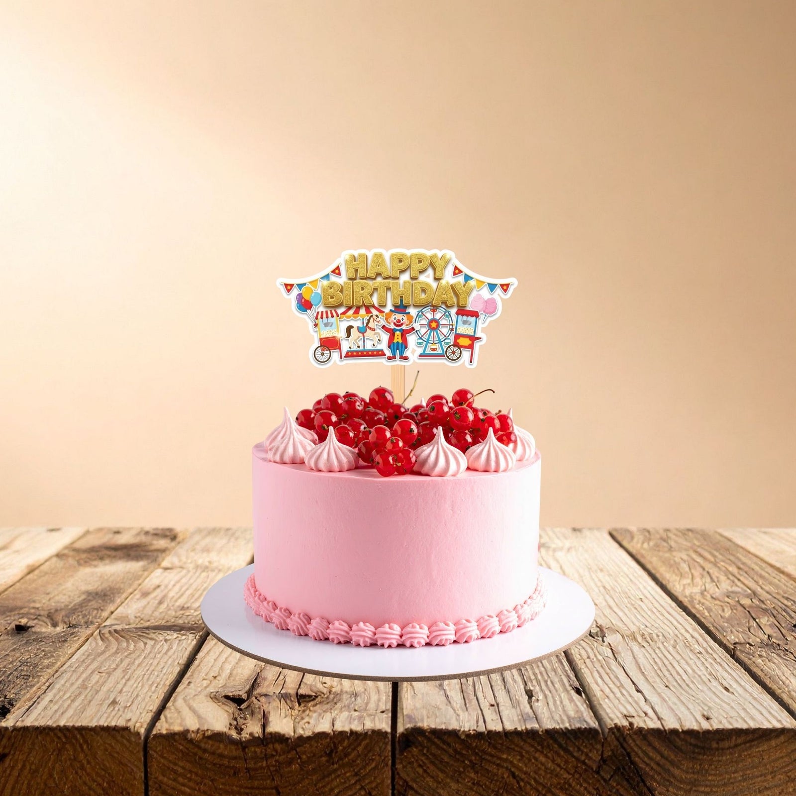 Carnival Birthday Cake Topper for Kids | Premium 300 GSM Cardstock | Cute Cartoon Party Decoration | Cake Decoration Topper for Birthday Party Supplies