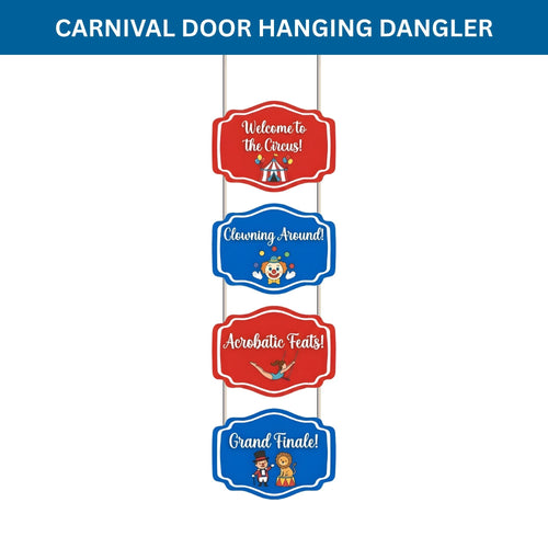Load image into Gallery viewer, Carnival Model 2 Door/Wall Hanging Dangler- (42 Inches/250 GSM Cardstock/Red &amp; Blue/6Pcs)
