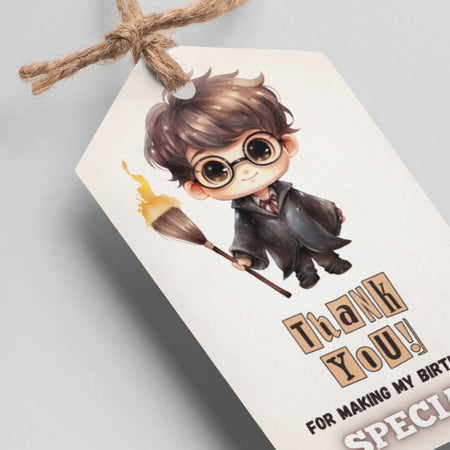 Harry Potter - Boy Theme Thank You Cards & Return Gift Tags - 30Pcs, 2x3.5, 250 GSM Cardstock, Green & Black (Harry Potter - Boy)