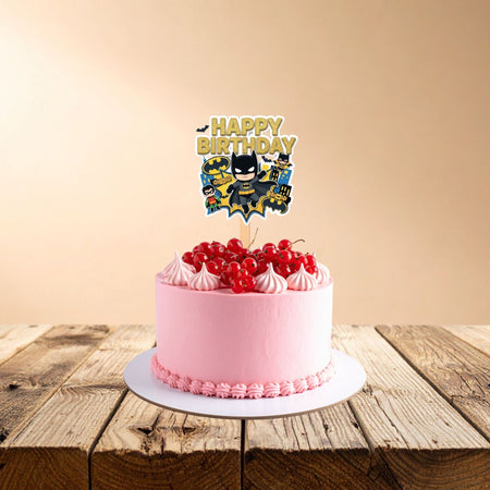 Batman Birthday Cake Topper for Kids | Premium 300 GSM Cardstock | Cute Cartoon Party Decoration | Cake Decoration Topper for Birthday Party Supplies