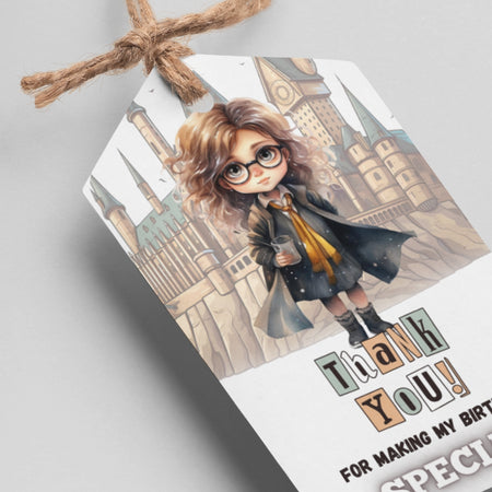 Harry Potter - Girl Theme Thank You Cards & Return Gift Tags - 30Pcs, 2x3.5, 250 GSM Cardstock, Green & Black (Harry Potter - Girl)