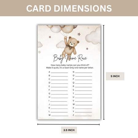 Baby Name Race Baby Shower Games Card Pack - 18 High-Quality 300gsm Cards for Fun & Exciting Celebration