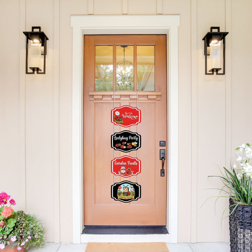 Load image into Gallery viewer, Ladybug Door/Wall Hanging Dangler- (42 Inches/250 GSM Cardstock/Red &amp; Black/6Pcs)
