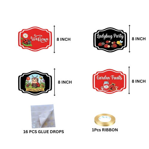 Load image into Gallery viewer, Ladybug Door/Wall Hanging Dangler- (42 Inches/250 GSM Cardstock/Red &amp; Black/6Pcs)
