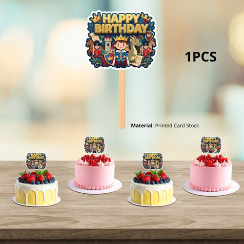 Load image into Gallery viewer, Little Prince Birthday Cake Topper for Kids | Premium 300 GSM Cardstock | Cute Cartoon Party Decoration | Cake Decoration Topper for Birthday Party Supplies
