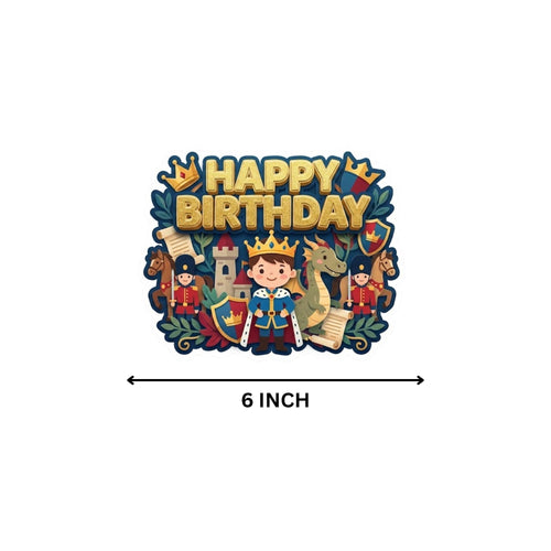 Load image into Gallery viewer, Little Prince Birthday Cake Topper for Kids | Premium 300 GSM Cardstock | Cute Cartoon Party Decoration | Cake Decoration Topper for Birthday Party Supplies
