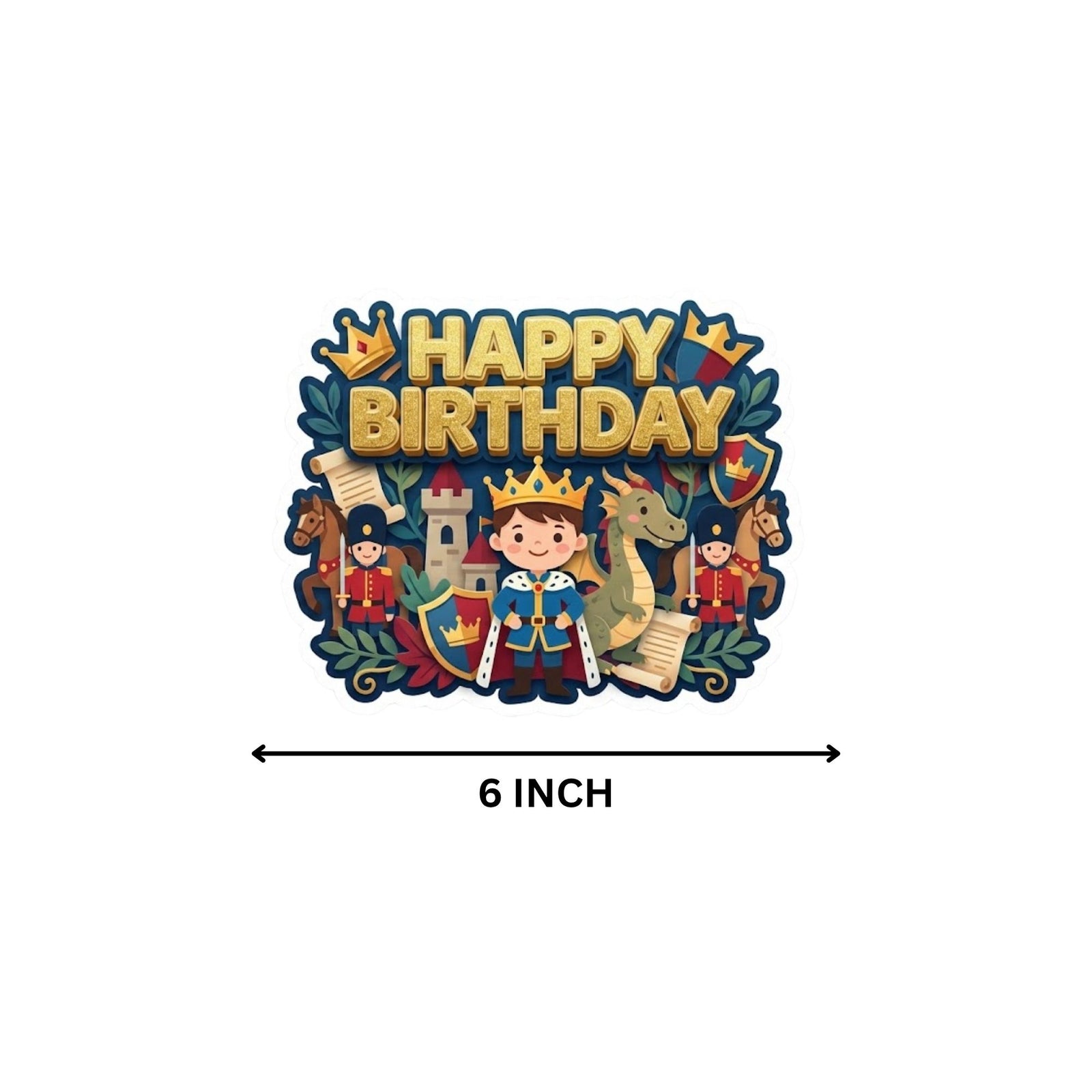 Little Prince Birthday Cake Topper for Kids | Premium 300 GSM Cardstock | Cute Cartoon Party Decoration | Cake Decoration Topper for Birthday Party Supplies