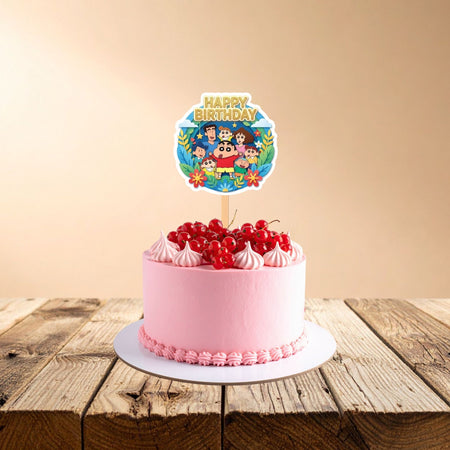Shinchan Birthday Cake Topper for Kids | Premium 300 GSM Cardstock | Cute Cartoon Party Decoration | Cake Decoration Topper for Birthday Party Supplies