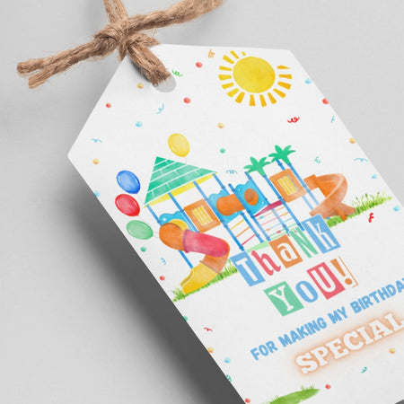 Pool Party Theme Thank You Cards & Return Gift Tags - 30Pcs, 2x3.5, 250 GSM Cardstock, Green & Black (Pool Party)