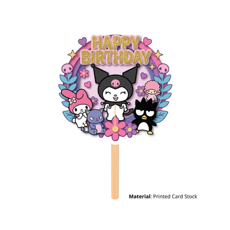 Kuromi Birthday Cake Topper for Kids | Premium 300 GSM Cardstock | Cute Cartoon Party Decoration | Cake Decoration Topper for Birthday Party Supplies