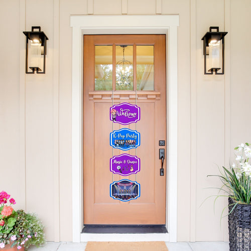 Load image into Gallery viewer, K-POP Door/Wall Hanging Dangler- (42 Inches/250 GSM Cardstock/Blue &amp; Purple/6Pcs)
