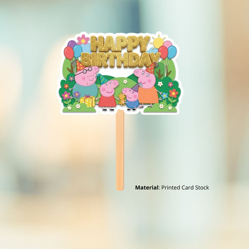 Load image into Gallery viewer, Peppa pig Birthday Cake Topper for Kids | Premium 300 GSM Cardstock | Cute Cartoon Party Decoration | Cake Decoration Topper for Birthday Party Supplies
