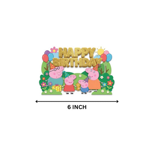Load image into Gallery viewer, Peppa pig Birthday Cake Topper for Kids | Premium 300 GSM Cardstock | Cute Cartoon Party Decoration | Cake Decoration Topper for Birthday Party Supplies
