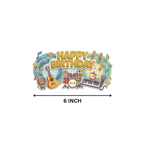Load image into Gallery viewer, Musical Animal Birthday Cake Topper for Kids | Premium 300 GSM Cardstock | Cute Cartoon Party Decoration | Cake Decoration Topper for Birthday Party Supplies
