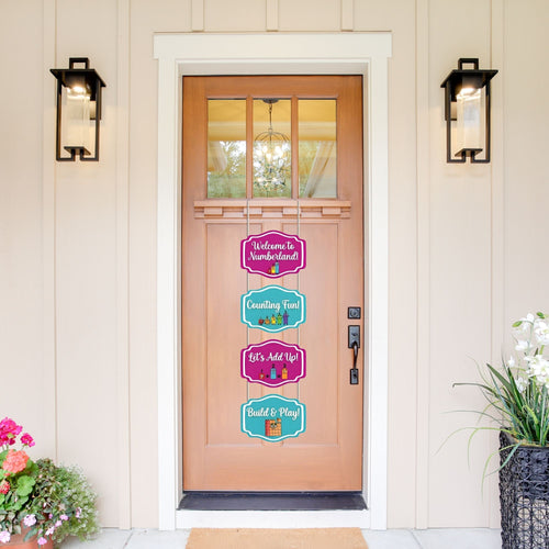 Load image into Gallery viewer, Couning Fun Door/Wall Hanging Dangler- (42 Inches/250 GSM Cardstock/Pink &amp; Blue/6Pcs)
