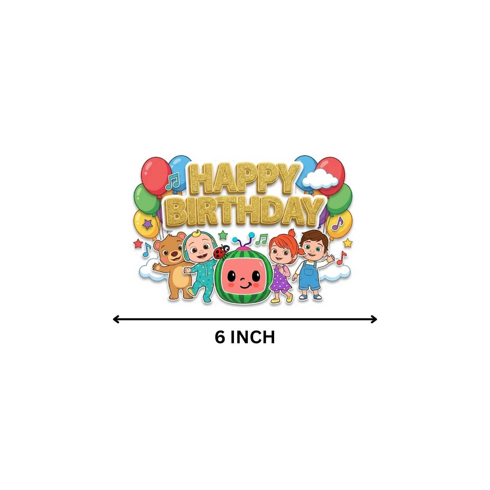 Cocomelon Birthday Cake Topper for Kids | Premium 300 GSM Cardstock | Cute Cartoon Party Decoration | Cake Decoration Topper for Birthday Party Supplies