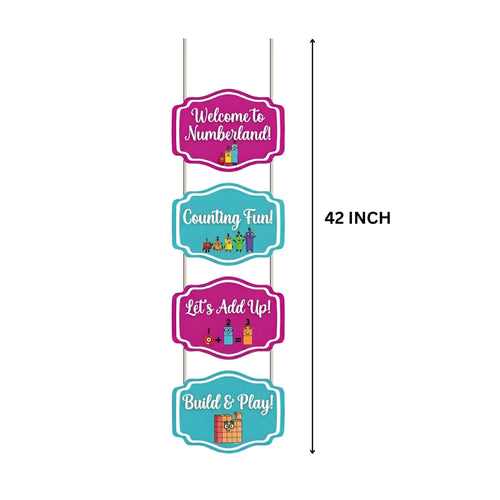 Load image into Gallery viewer, Couning Fun Door/Wall Hanging Dangler- (42 Inches/250 GSM Cardstock/Pink &amp; Blue/6Pcs)
