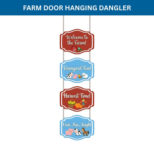 Load image into Gallery viewer, Farm Door/Wall Hanging Dangler- (42 Inches/250 GSM Cardstock/Blue &amp; Brown/6Pcs)
