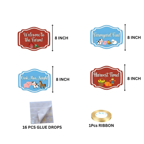 Load image into Gallery viewer, Farm Door/Wall Hanging Dangler- (42 Inches/250 GSM Cardstock/Blue &amp; Brown/6Pcs)
