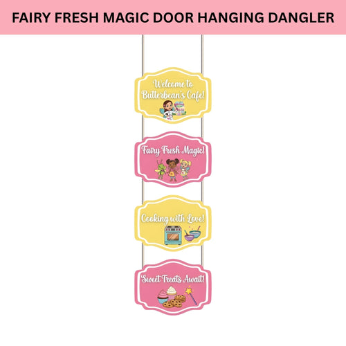 Load image into Gallery viewer, Fairy Fresh Magic Door/Wall Hanging Dangler- (42 Inches/250 GSM Cardstock/Pink &amp; Yellow/6Pcs)
