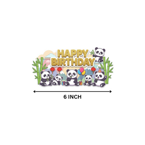 Load image into Gallery viewer, Panda Birthday Cake Topper for Kids | Premium 300 GSM Cardstock | Cute Cartoon Party Decoration | Cake Decoration Topper for Birthday Party Supplies
