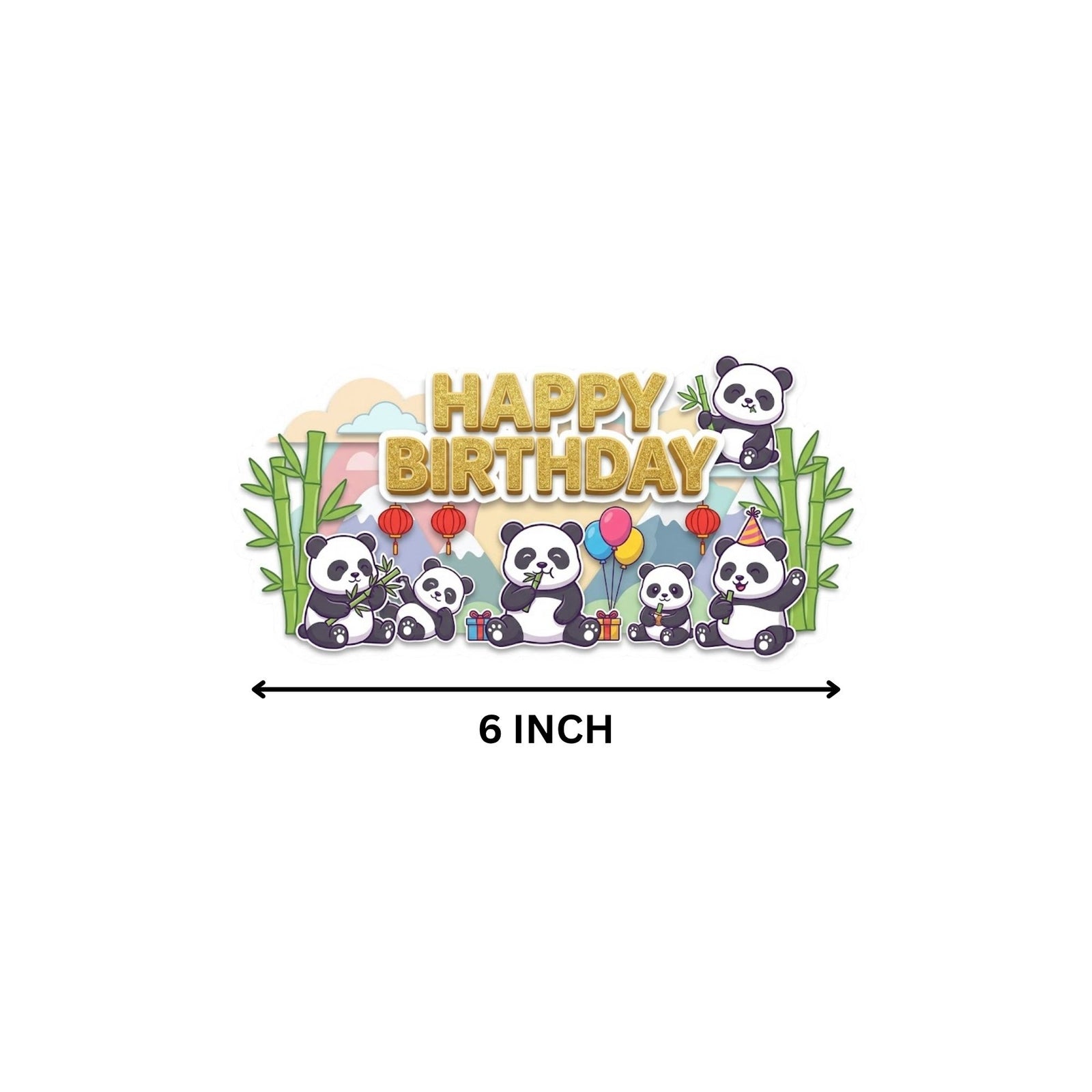 Panda Birthday Cake Topper for Kids | Premium 300 GSM Cardstock | Cute Cartoon Party Decoration | Cake Decoration Topper for Birthday Party Supplies