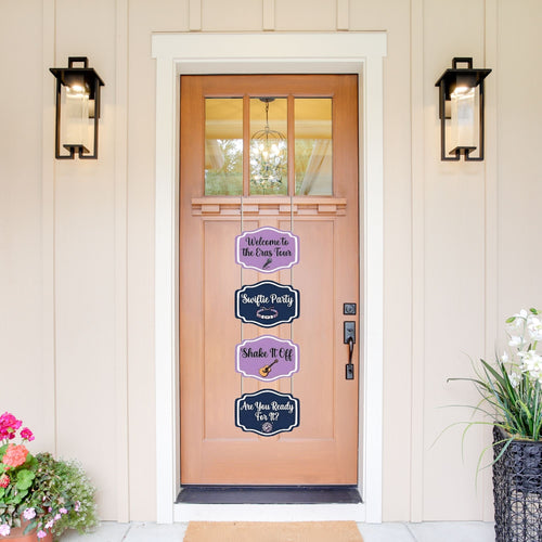 Load image into Gallery viewer, Music Girl Door/Wall Hanging Dangler- (42 Inches/250 GSM Cardstock/Blue &amp; Purple/6Pcs)
