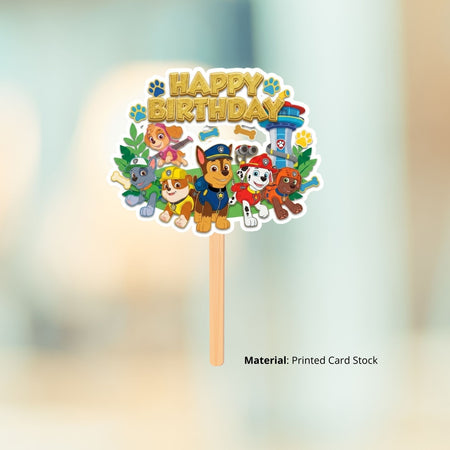 Paw Patrol Birthday Cake Topper for Kids | Premium 300 GSM Cardstock | Cute Cartoon Party Decoration | Cake Decoration Topper for Birthday Party Supplies