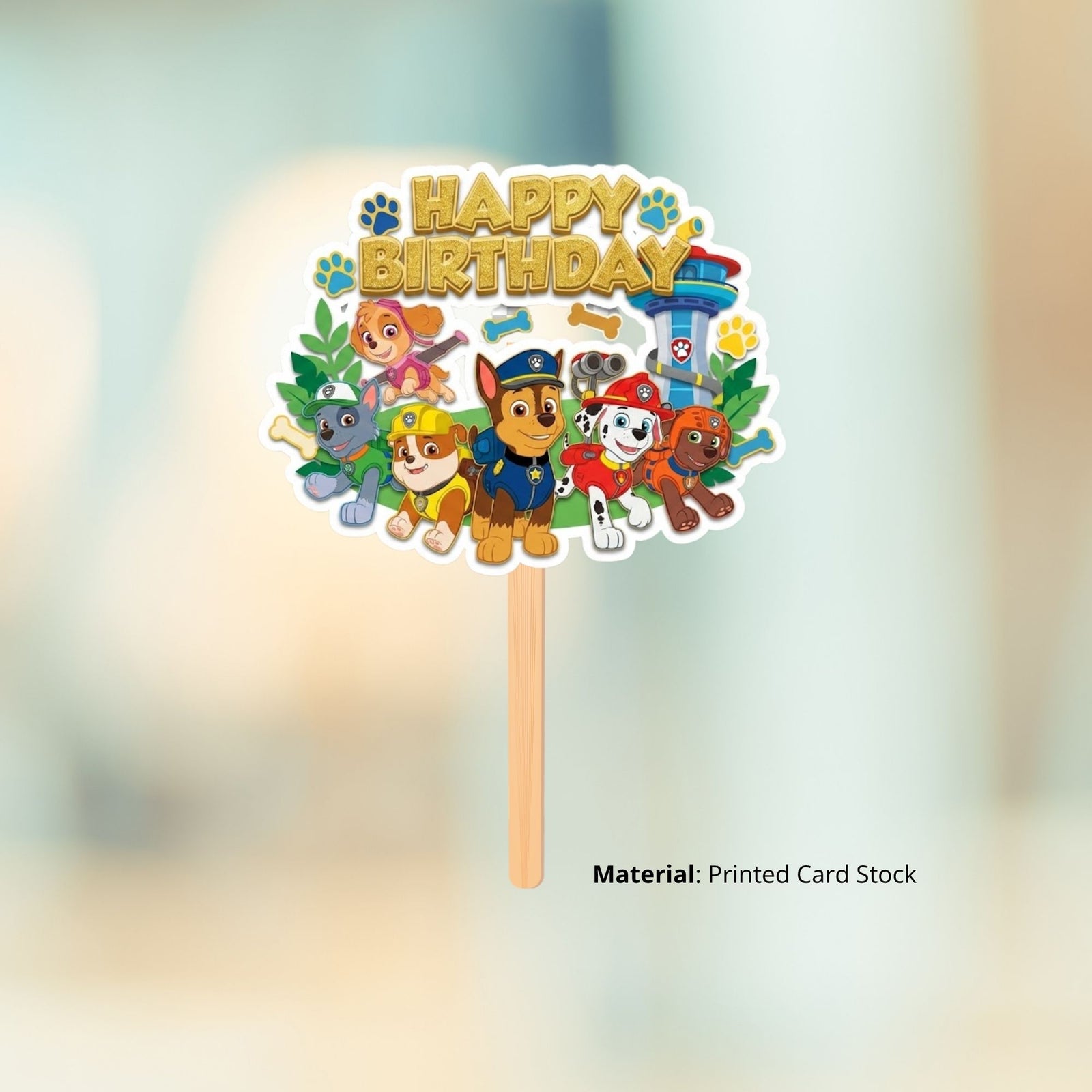 Paw Patrol Birthday Cake Topper for Kids | Premium 300 GSM Cardstock | Cute Cartoon Party Decoration | Cake Decoration Topper for Birthday Party Supplies