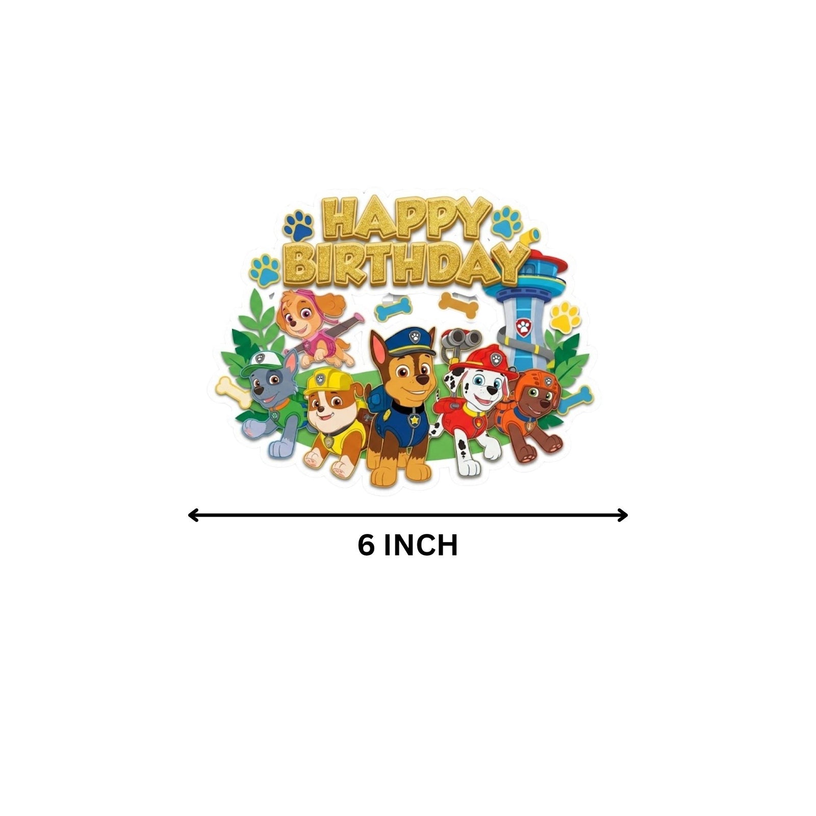 Paw Patrol Birthday Cake Topper for Kids | Premium 300 GSM Cardstock | Cute Cartoon Party Decoration | Cake Decoration Topper for Birthday Party Supplies