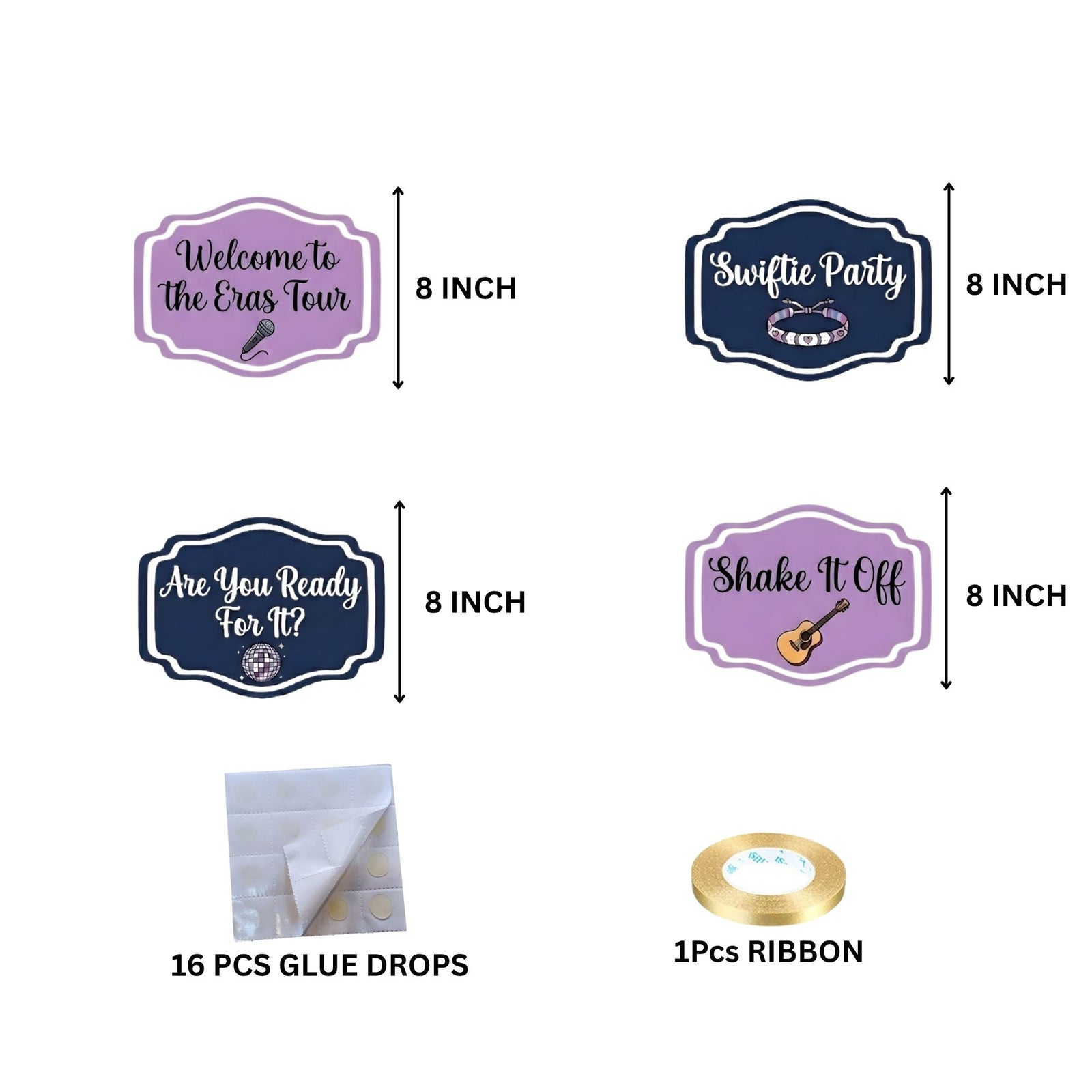 Music Girl Door/Wall Hanging Dangler- (42 Inches/250 GSM Cardstock/Blue & Purple/6Pcs)