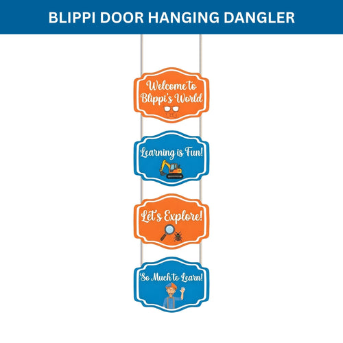 Load image into Gallery viewer, Blippi Door/Wall Hanging Dangler- (42 Inches/250 GSM Cardstock/Blue &amp; Orange/6Pcs)
